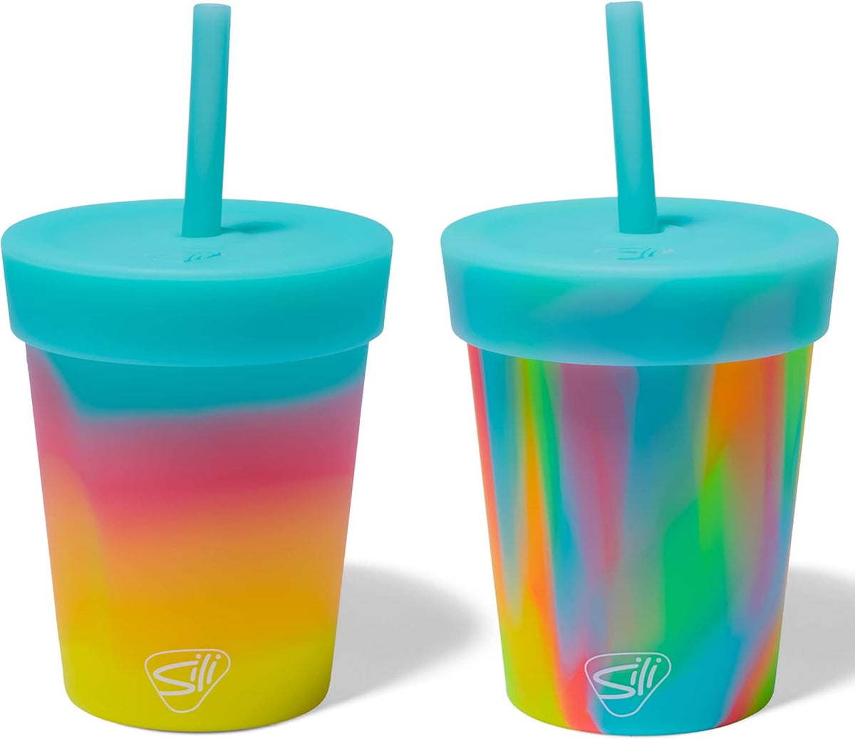 Silipint Silicone 8 oz Kids Straw Tumbler Pack of 2