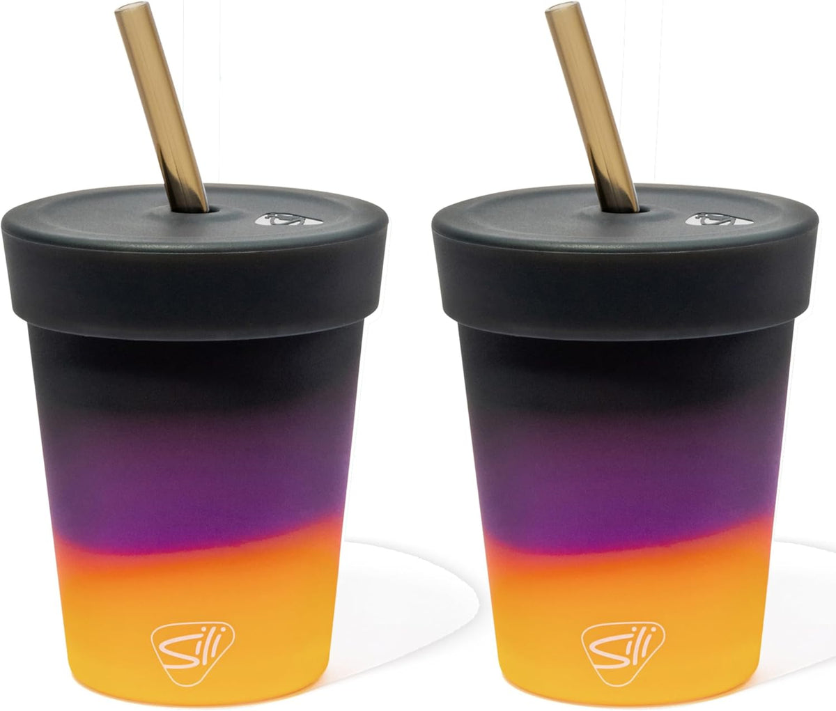 Silipint Silicone 8 oz Kids Straw Tumbler Pack of 2
